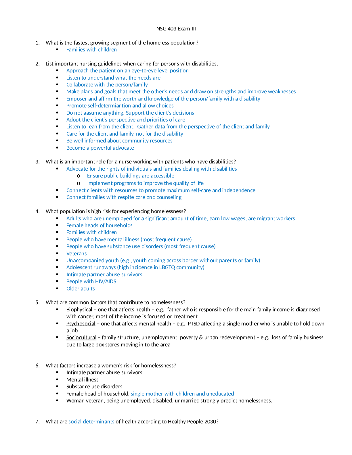 NSG 403 Exam III (GRADED A) Questions and Answer solutions | Download To Score An A