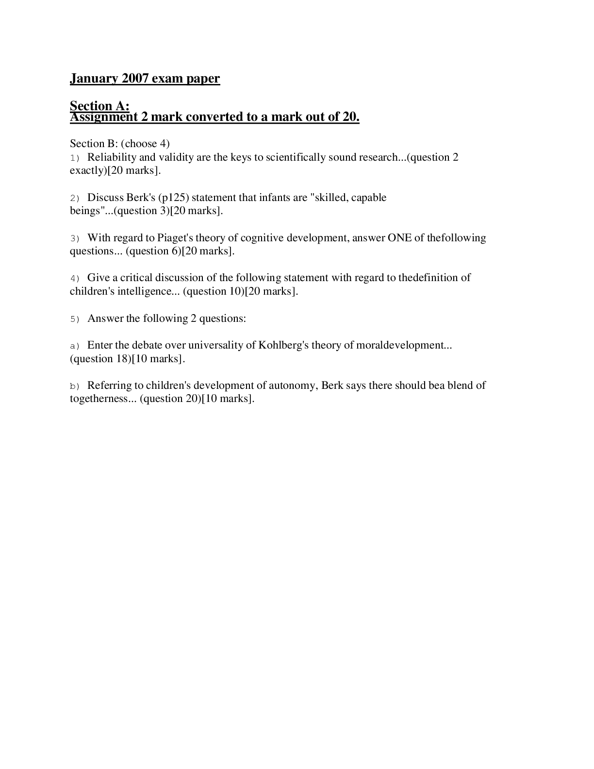 Preview image of Exam Papers and Questions document