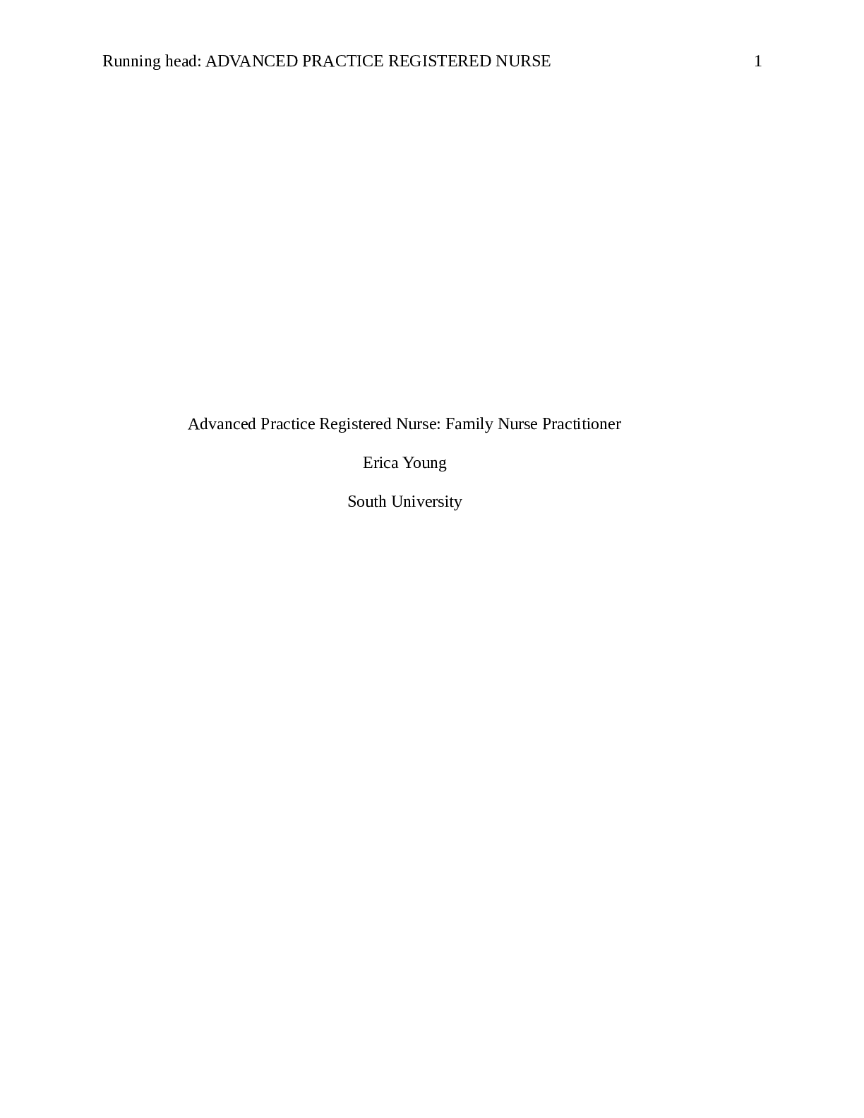 Preview image of ADVANCED PRACTICE REGISTERED NURSE document