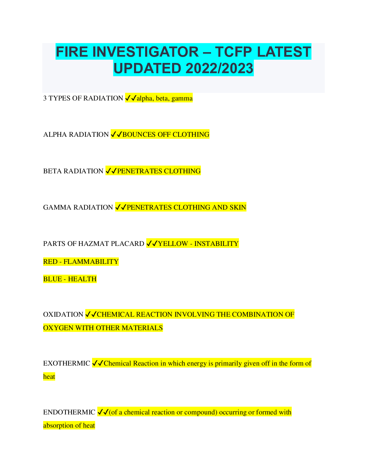 FIRE INVESTIGATOR – TCFP LATEST UPDATED 2022/2023 - Scholarfriends