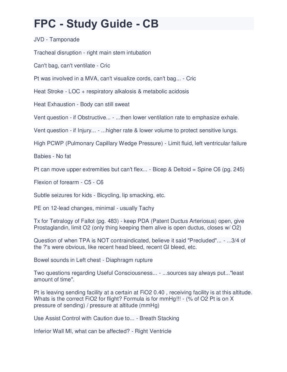 FPC Study Guide CB Scholarfriends