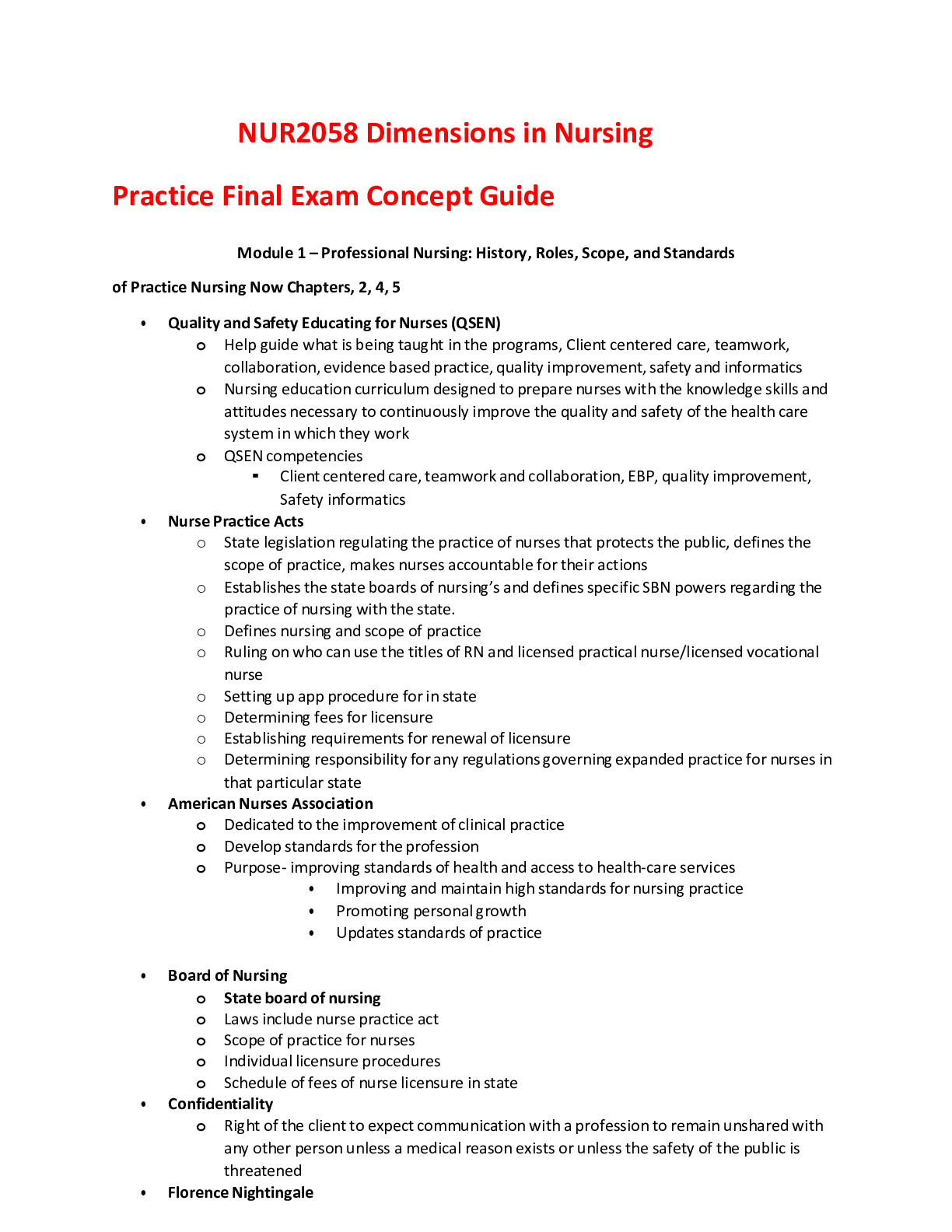 Preview image of NUR 2058Final exam study gide .docx/ COMPLETE SOLUTION document