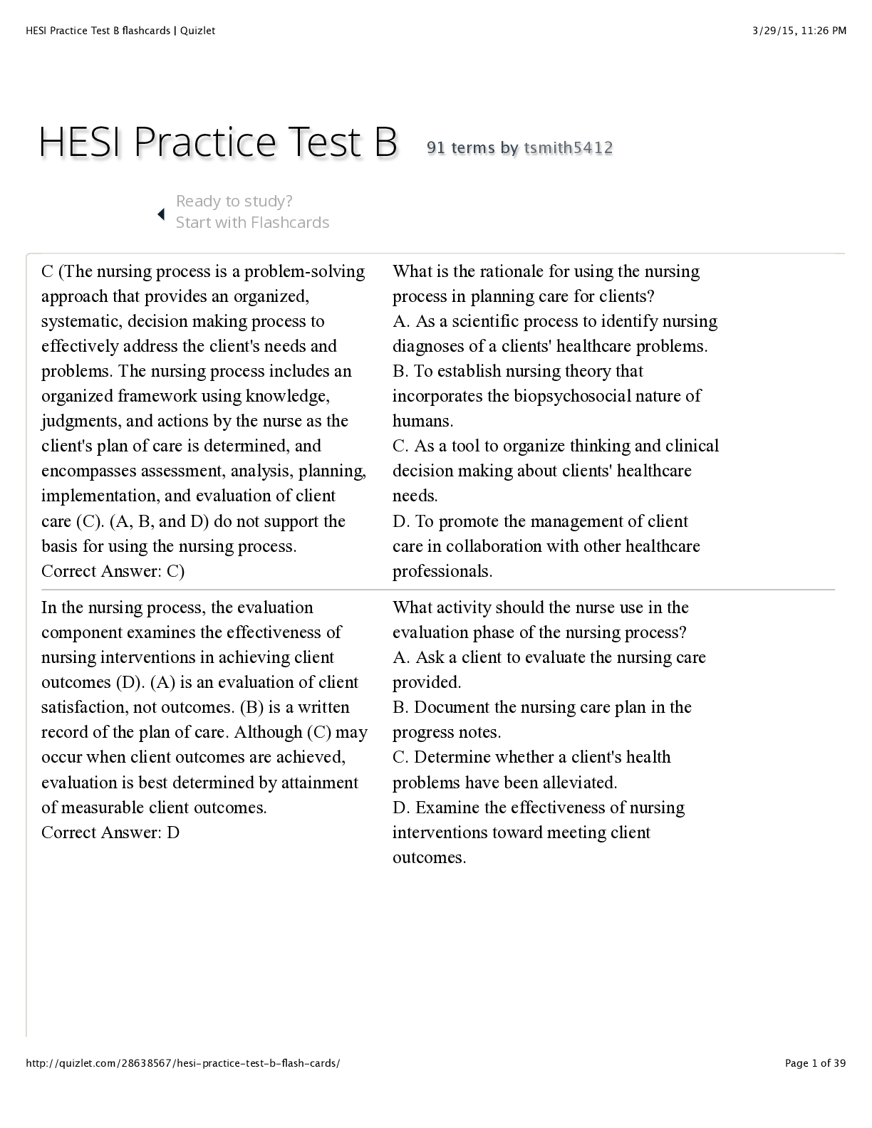 Preview image of HESI Practice Test B 2022 document