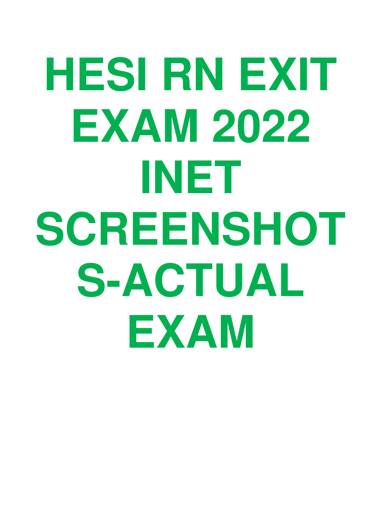 Preview image for INET HESI RN EXIT EXAM V1 ACTUAL TEST SCREENSHOTS