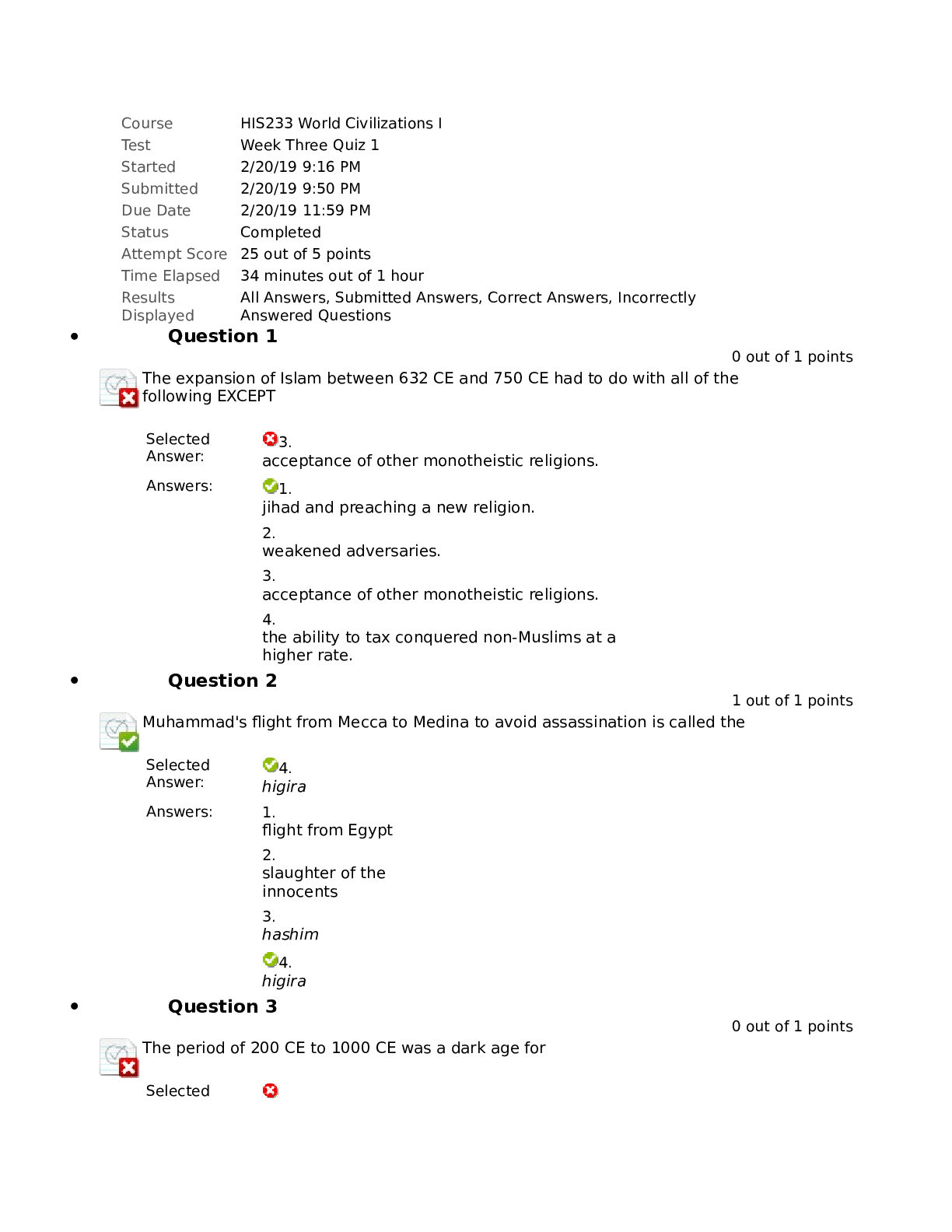 Preview image for HIS233 Week 3 QUIZ 1 v2
