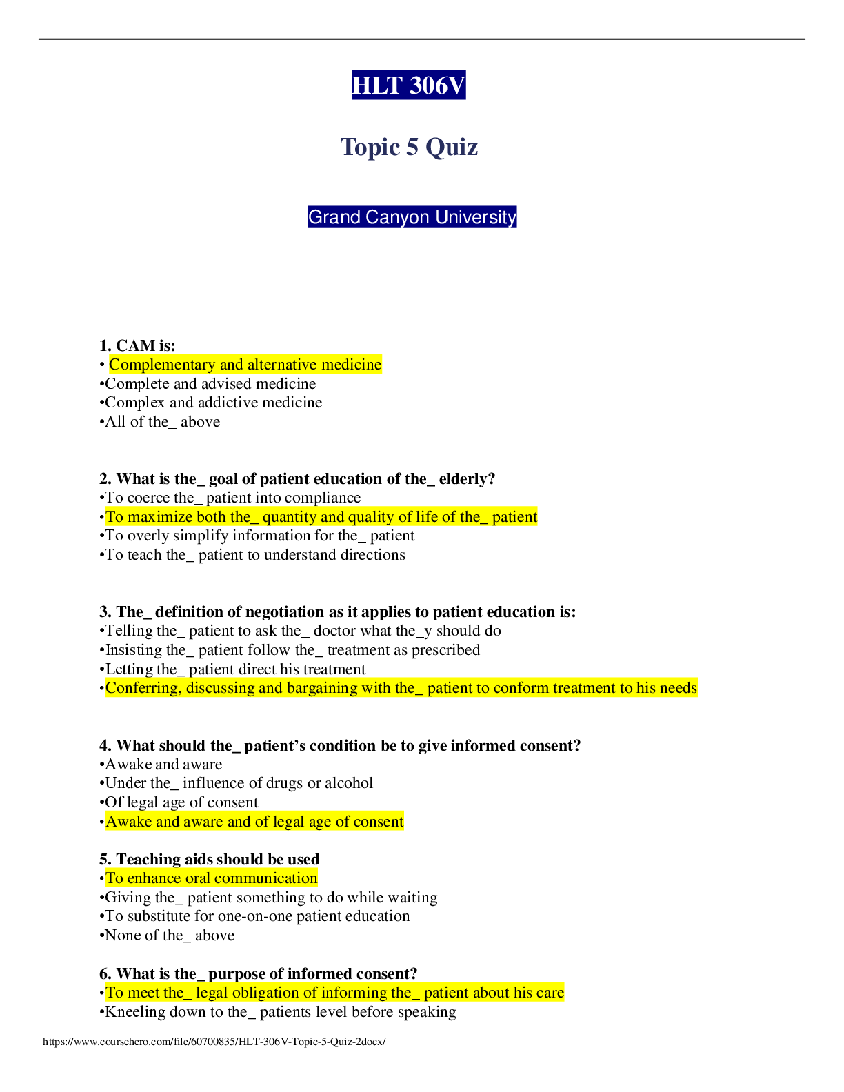 Hlt 306v topic 5 quiz scholarfriends