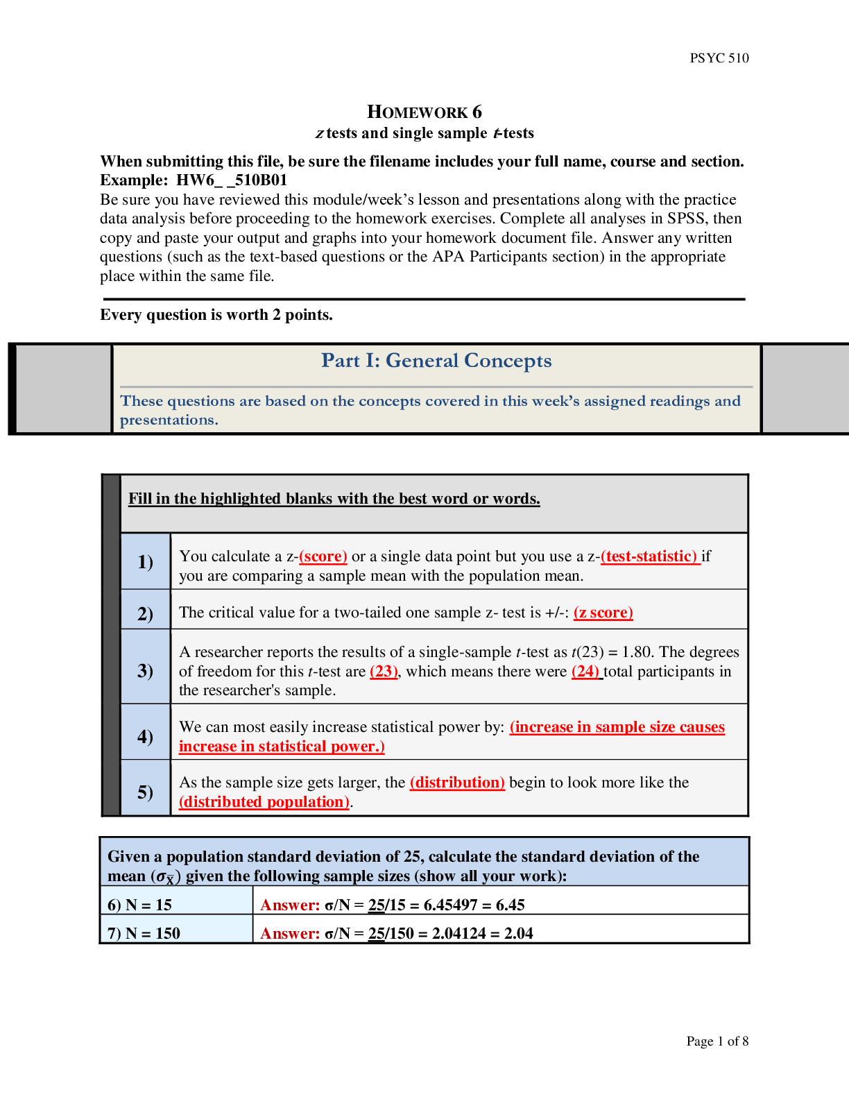 Preview image of PSYCH 510 HOMEWORK 6 test preparations document