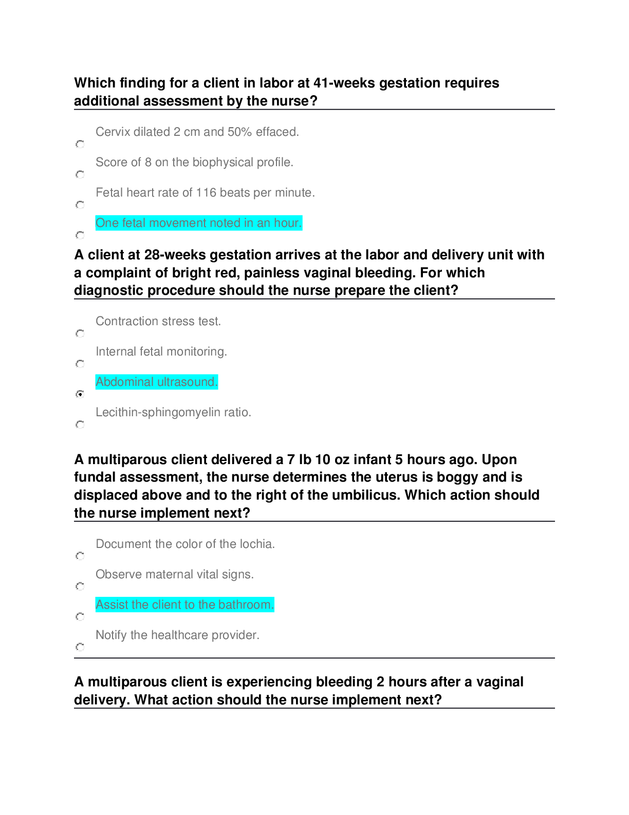 Preview image of Hesi maternity STUDY GUIDE document