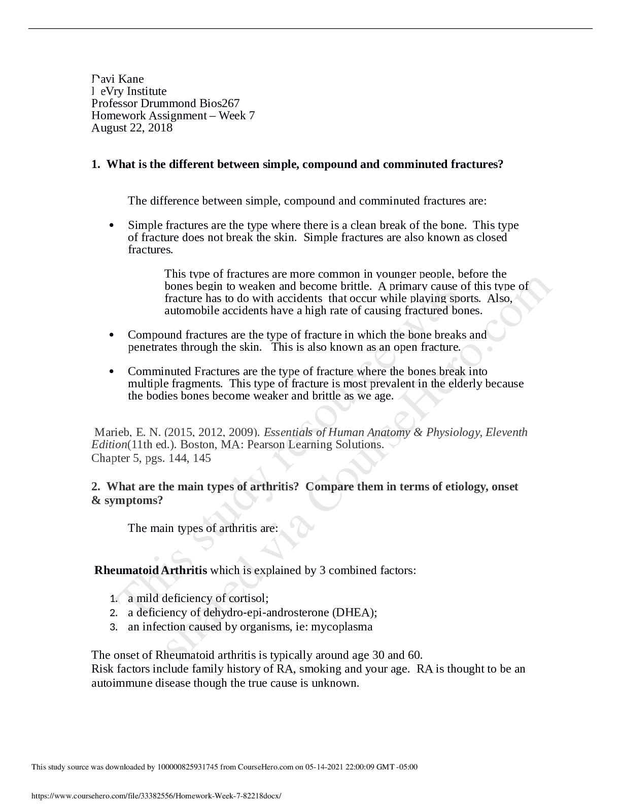 Preview image of BIOS267 61969Homework Week 7 document