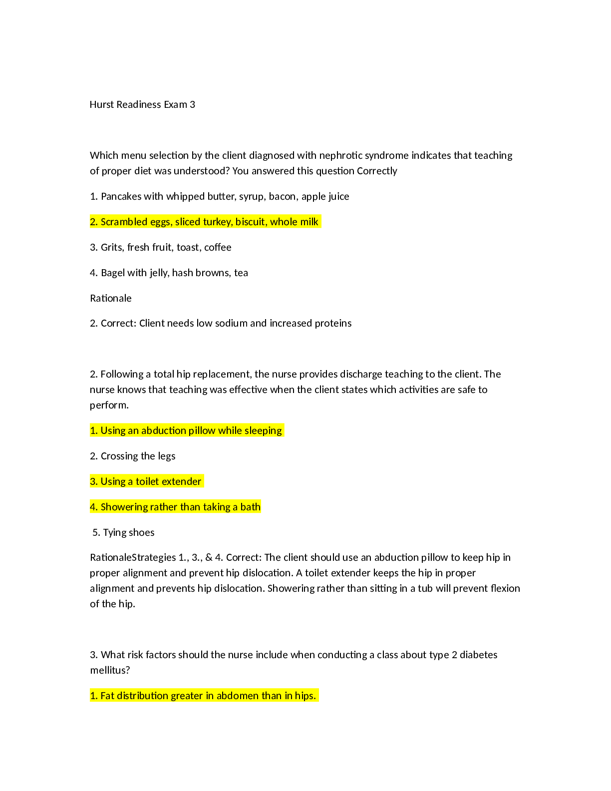 Preview image for Hurst Readiness Exam 3: Questions & Answers. Latest 2023