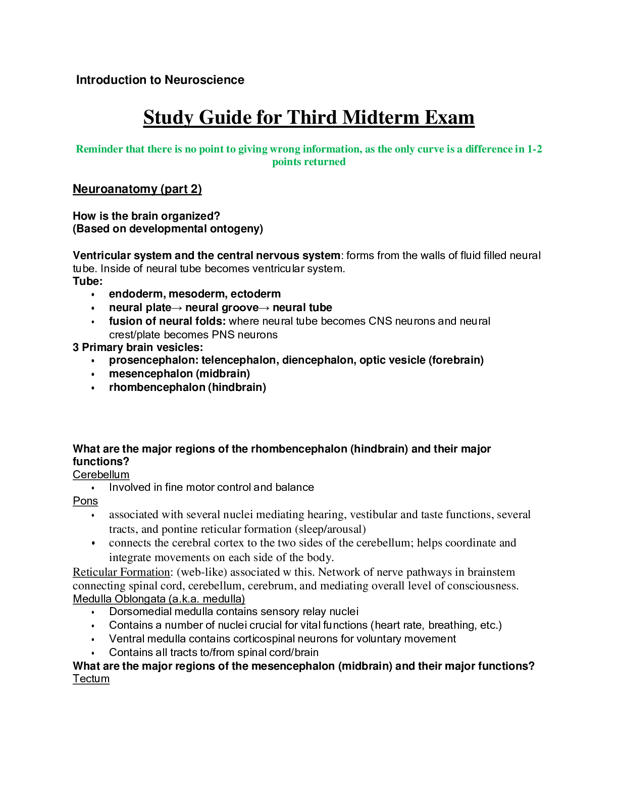 Preview image of Introduction to Neuroscience 2100 document