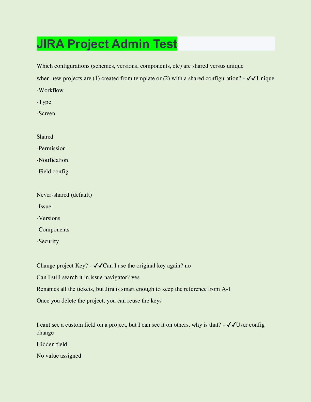 JIRA Project Admin Test | 90 Questions with 100% Correct Answers | U ...