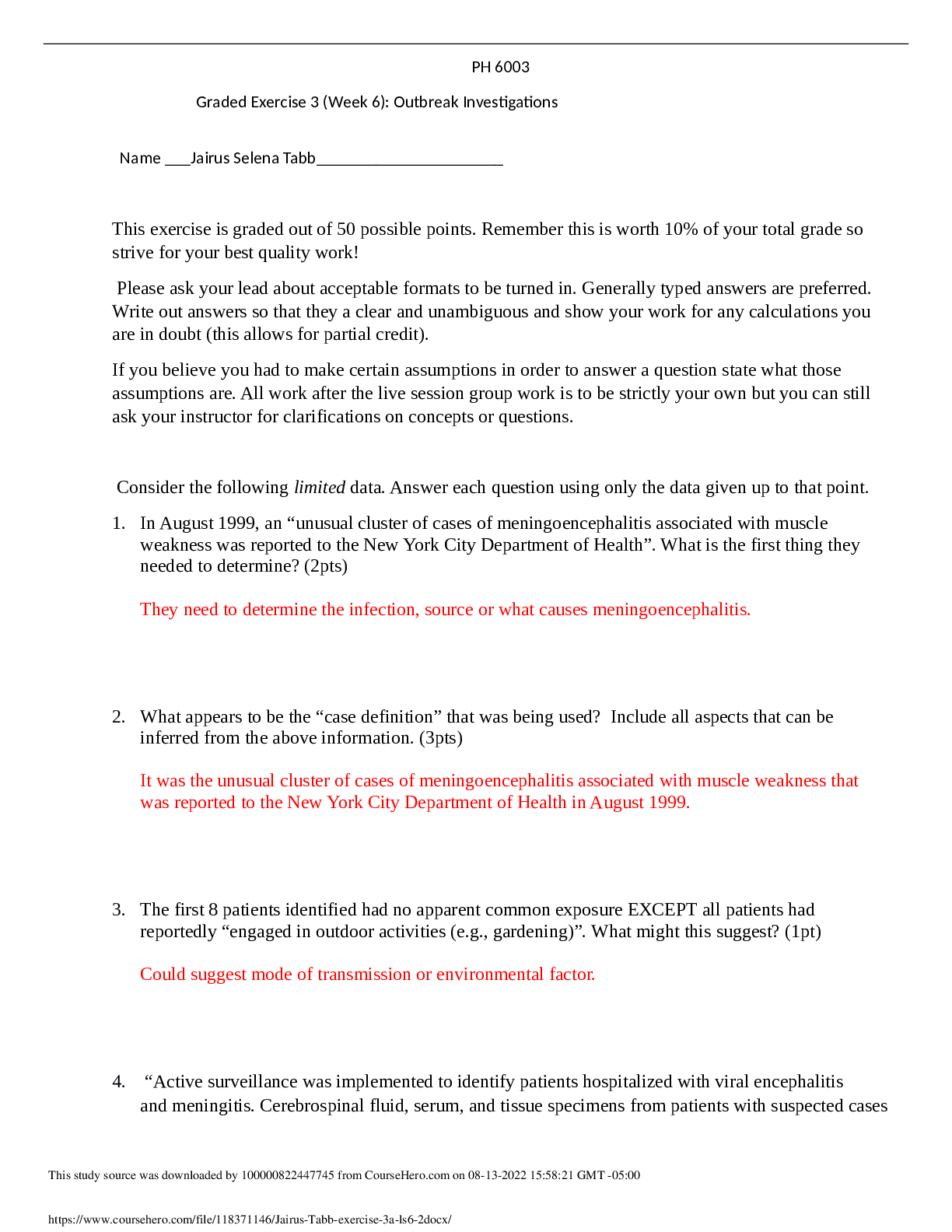 Preview of George Washington University PUBH 6003 Prin & Practice/Epidemiology _Homework_Exercise 3_B
