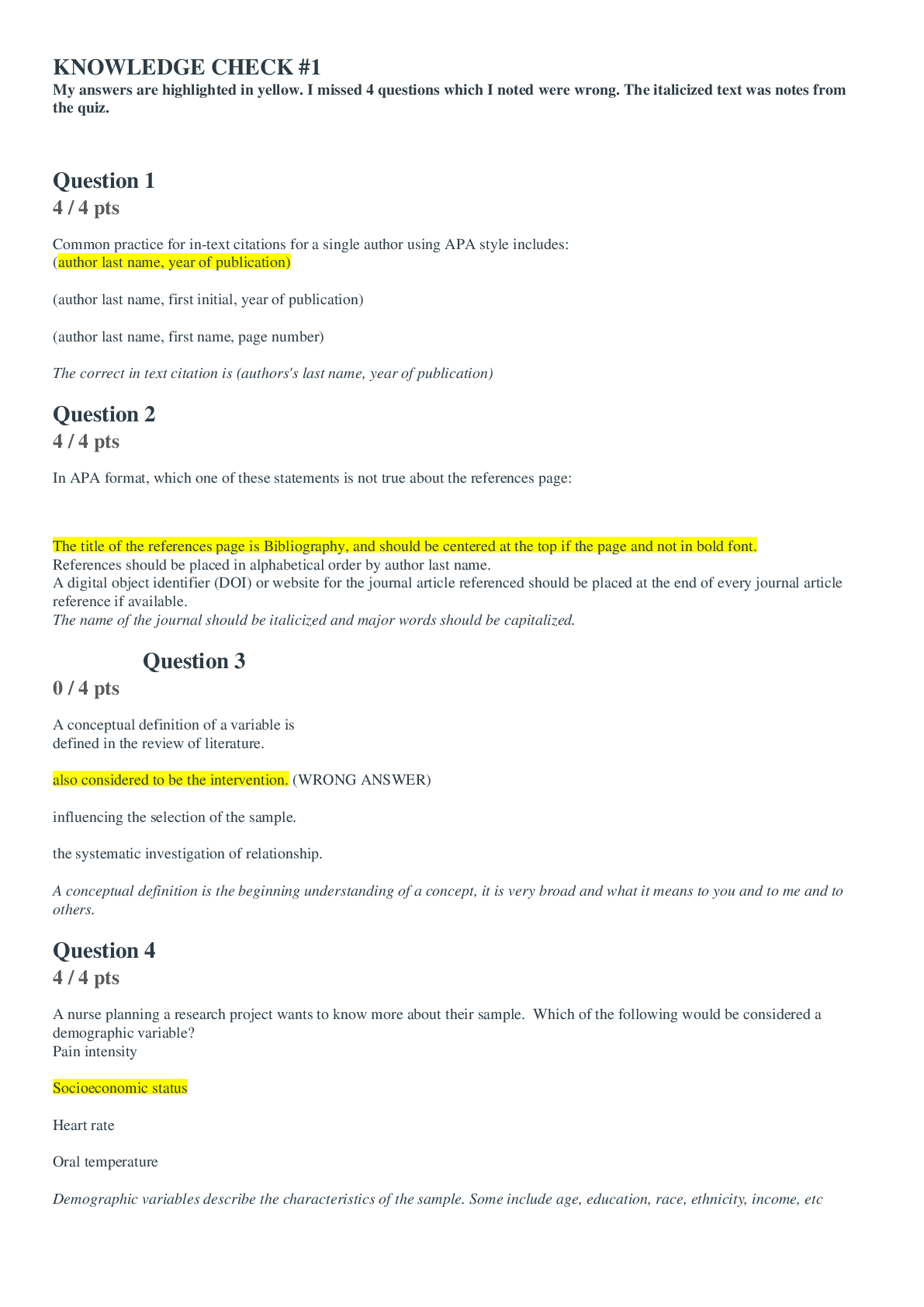 Preview image of NURS 4325 Knowledge Check 1 document