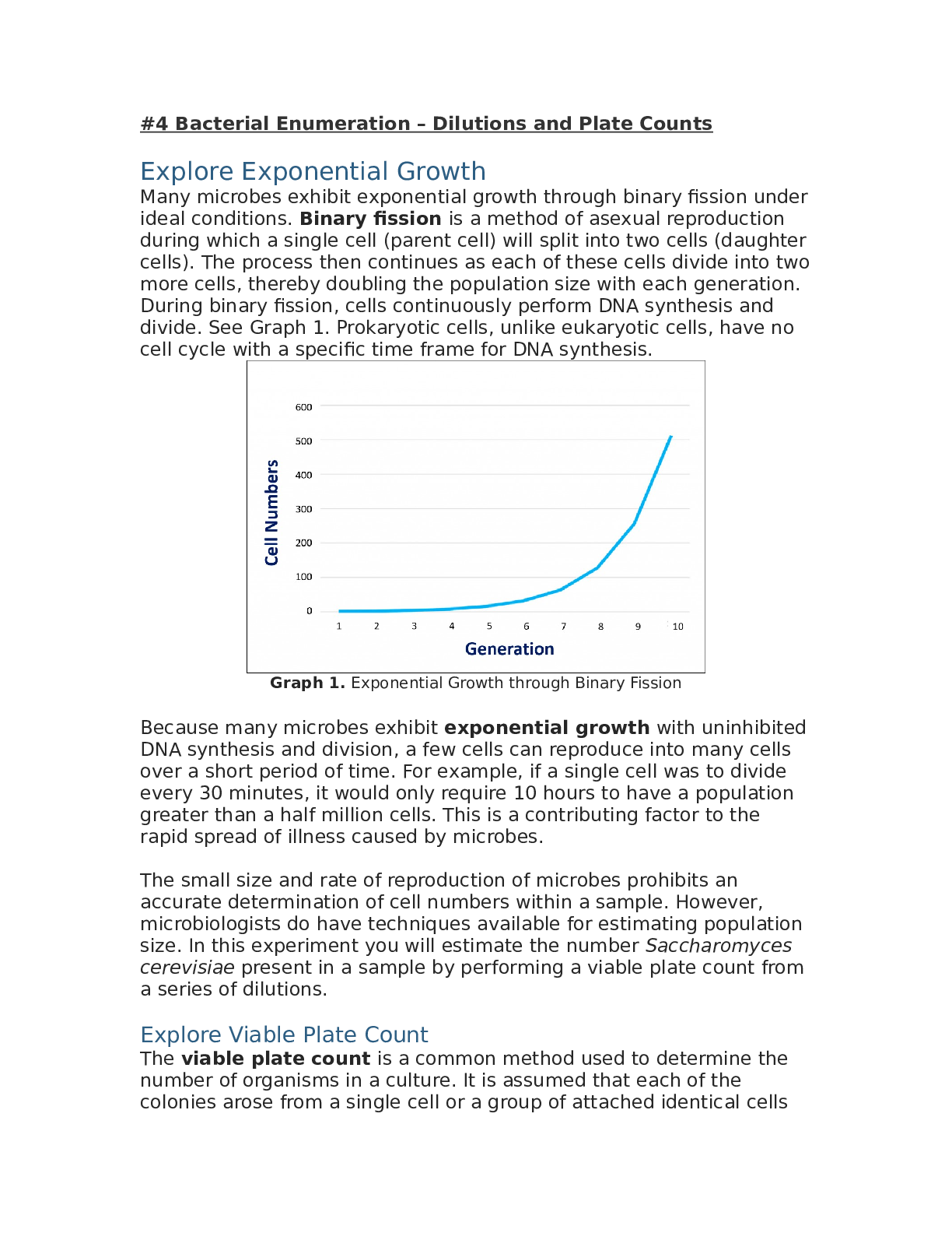 Preview image of Bacterial Enumeration – Dilutions and Plate Counts document