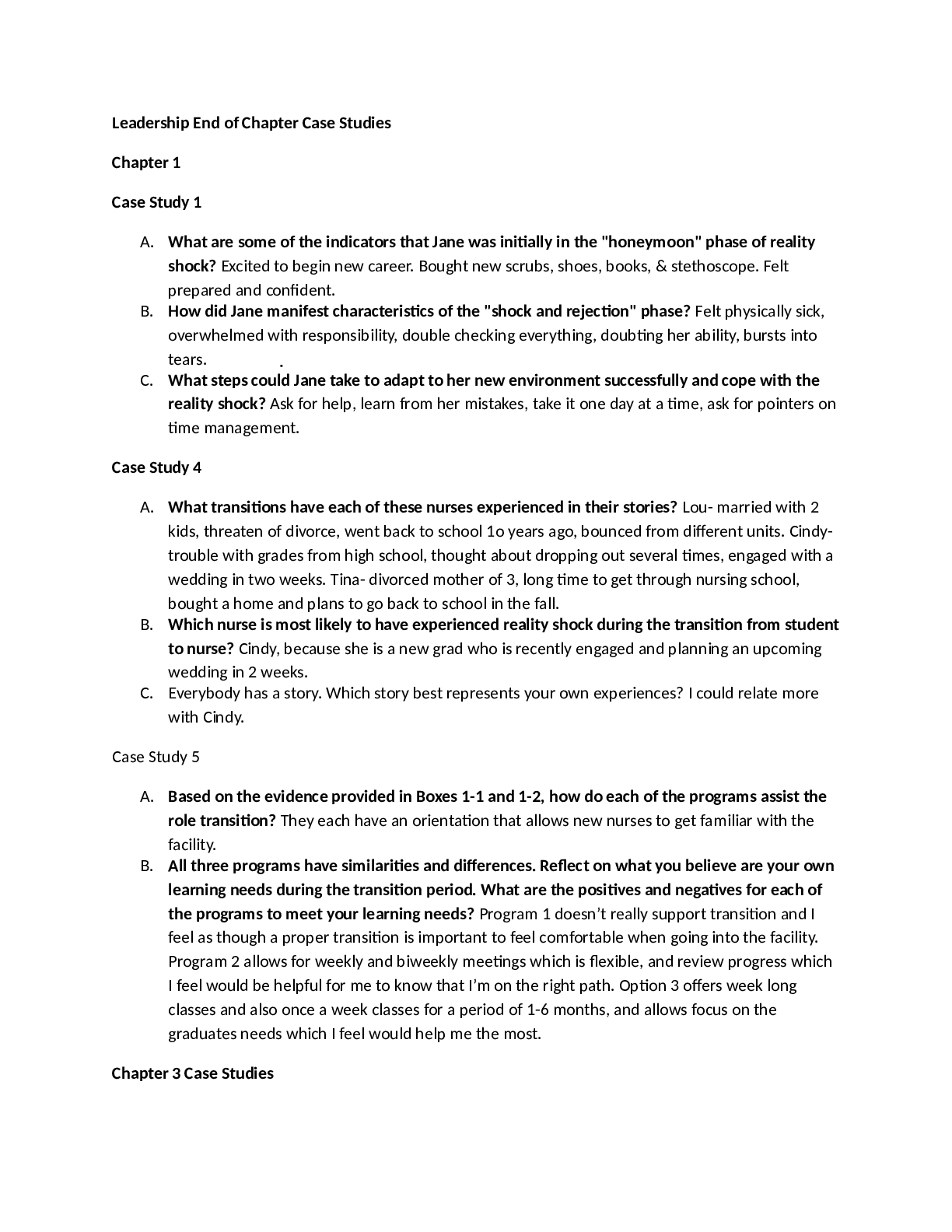 Preview image for Leadership End of Chapter Case Studies