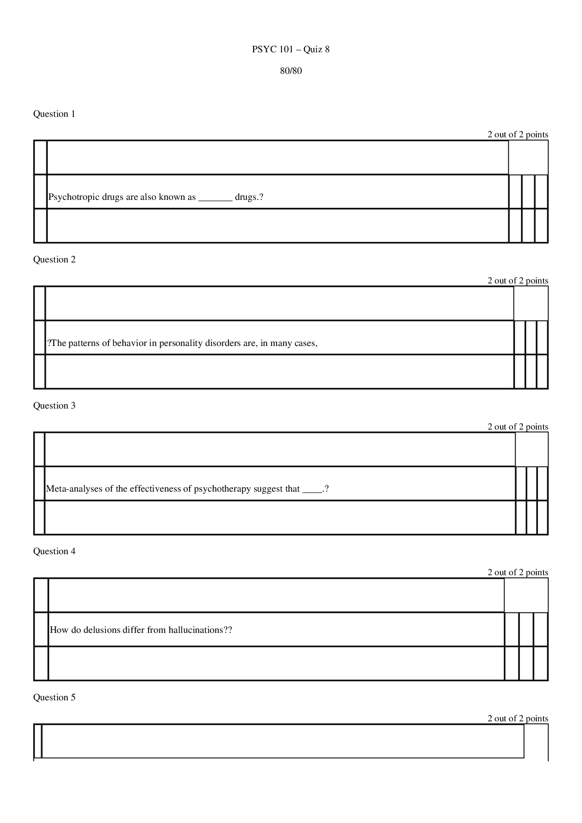 Preview image of Liberty University PSYC 101 Quiz 8 document