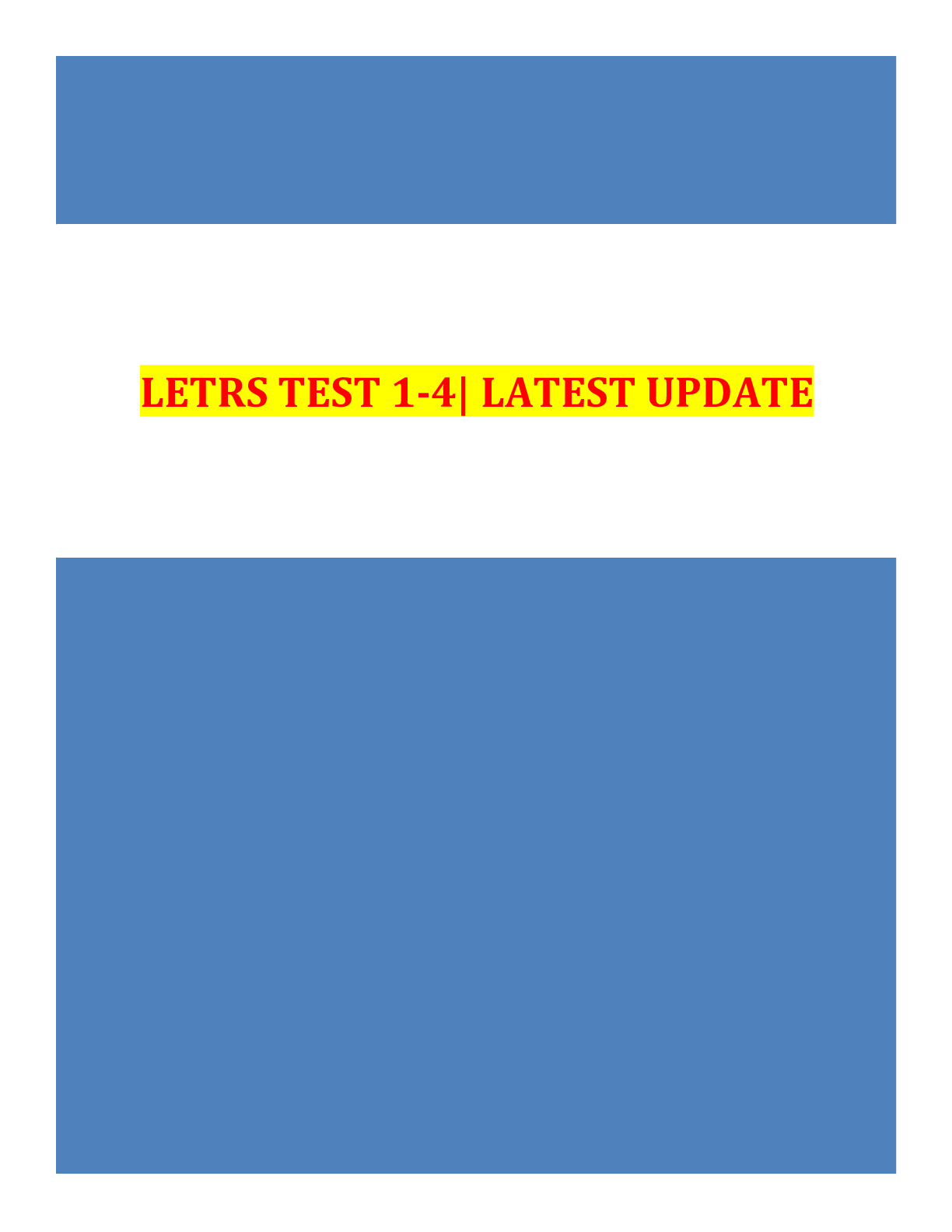 Preview of LETRS Post TEST 1-4| LATEST UPDATE