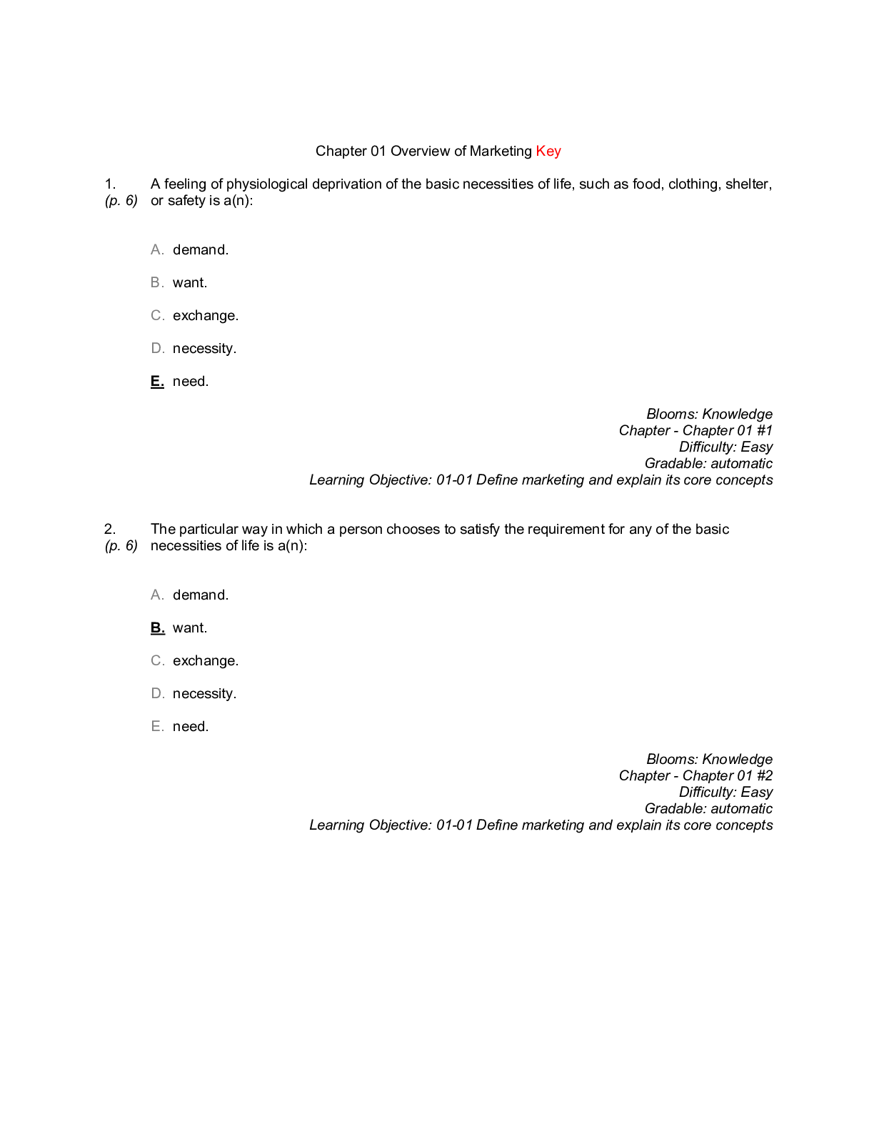 Preview image of MARKETING TEST BANK document