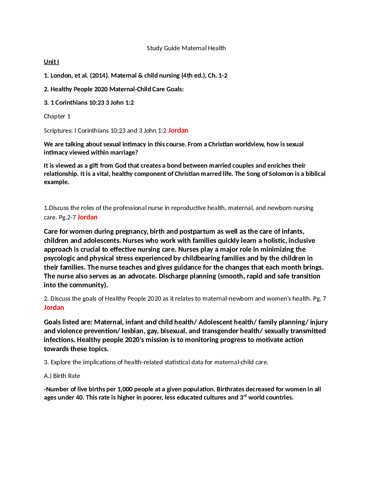 Preview image for MATERNAL CHILD STUDY GUIDE Hinds Community College NURSING 5003