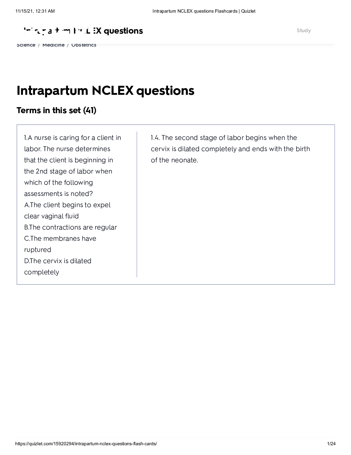 Preview image for Intrapartum NCLEX questions & Answers_ Fall 2022.