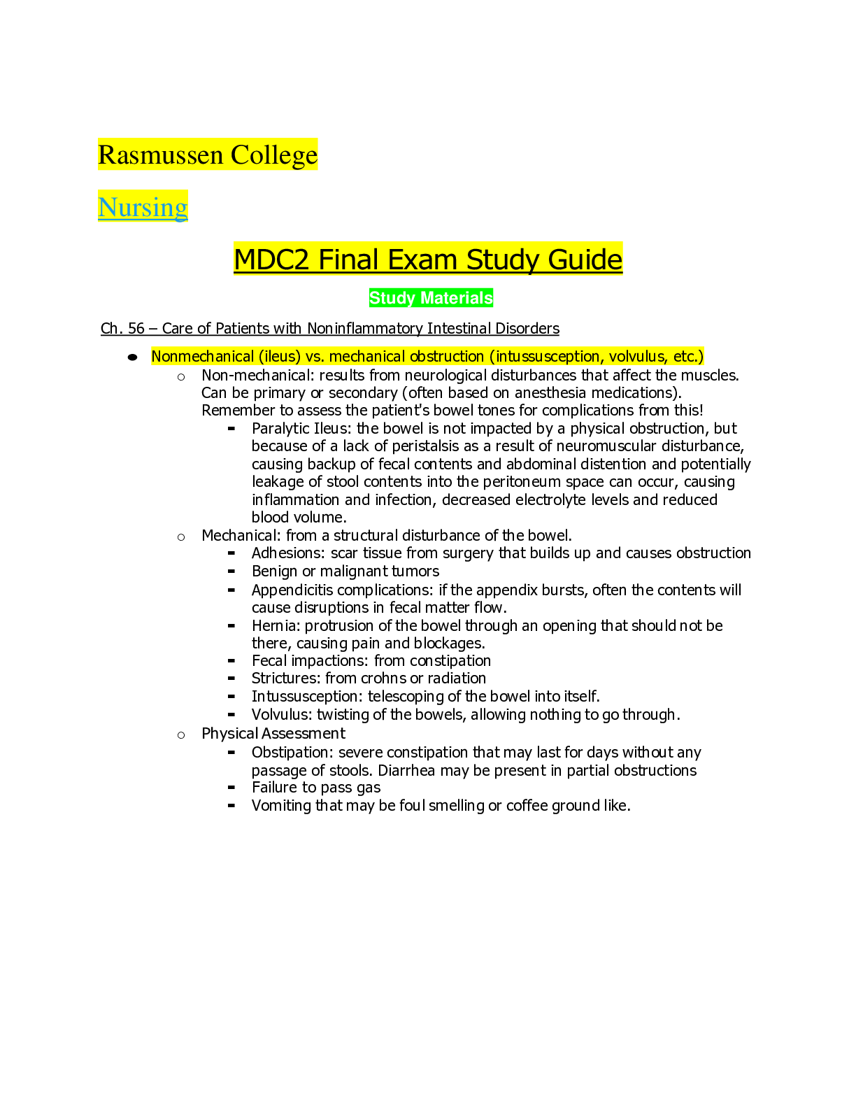 Preview image for MDC2 Final Exam Study Guide ALL ANSWERS 100% CORRECT RATED GRADE A+