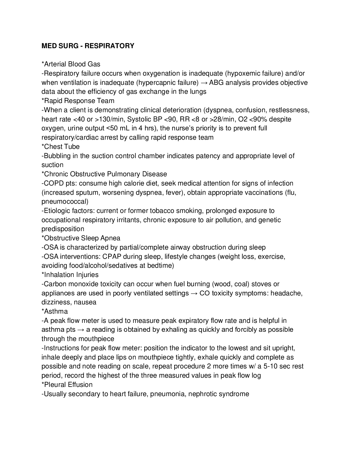 Preview image for MED SURG - RESPIRATORY
