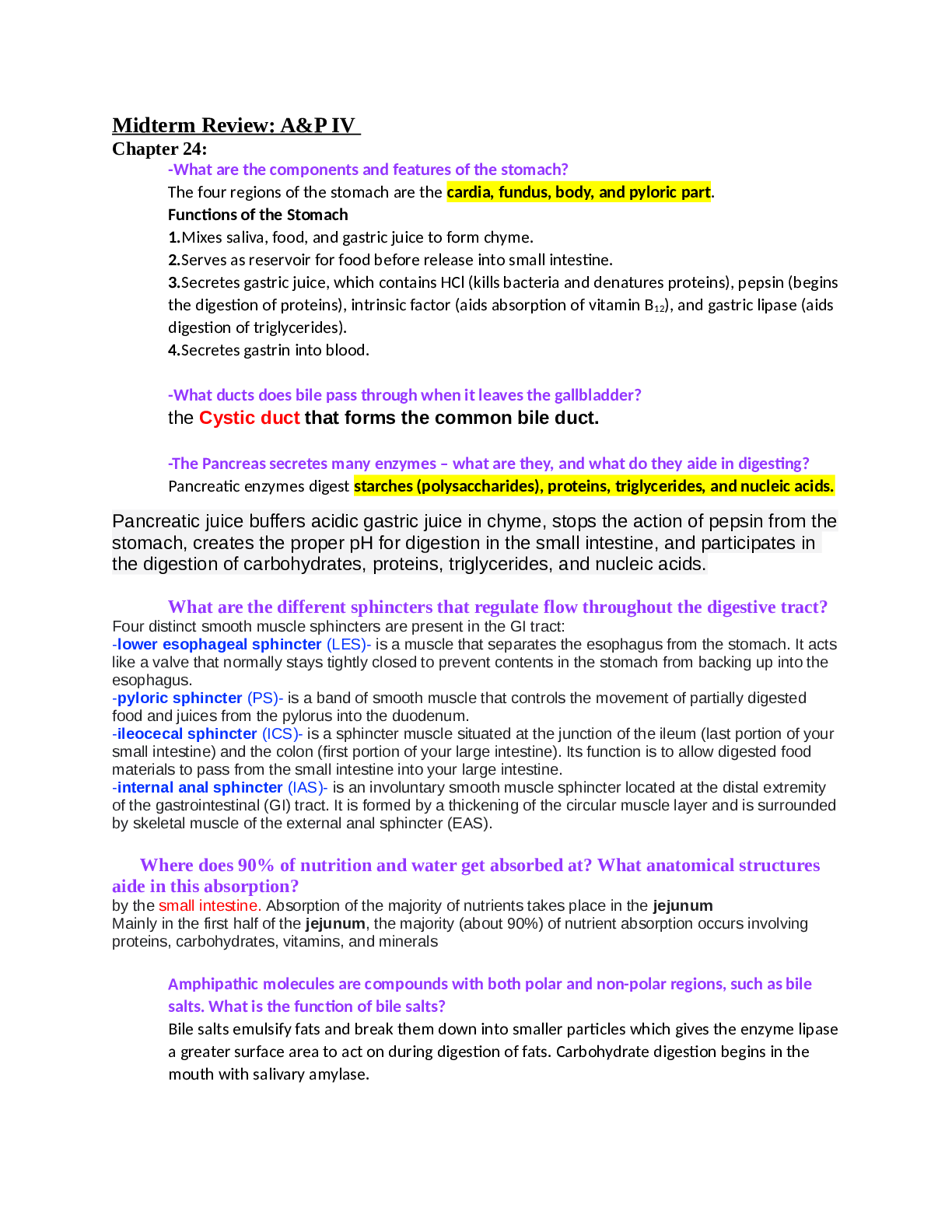 Preview image of BIOS 256Midterm Review A&P IV document