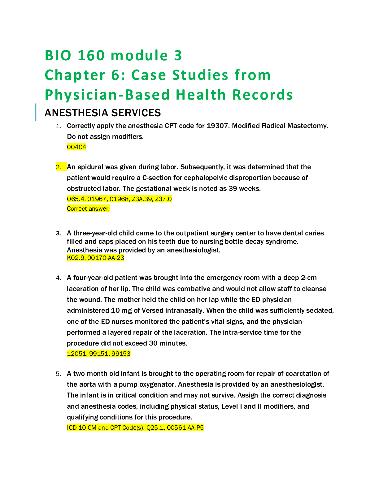 Preview image of BIO 160 module 3 Chapter 6: Case Studies from Physician-Based Health Records document