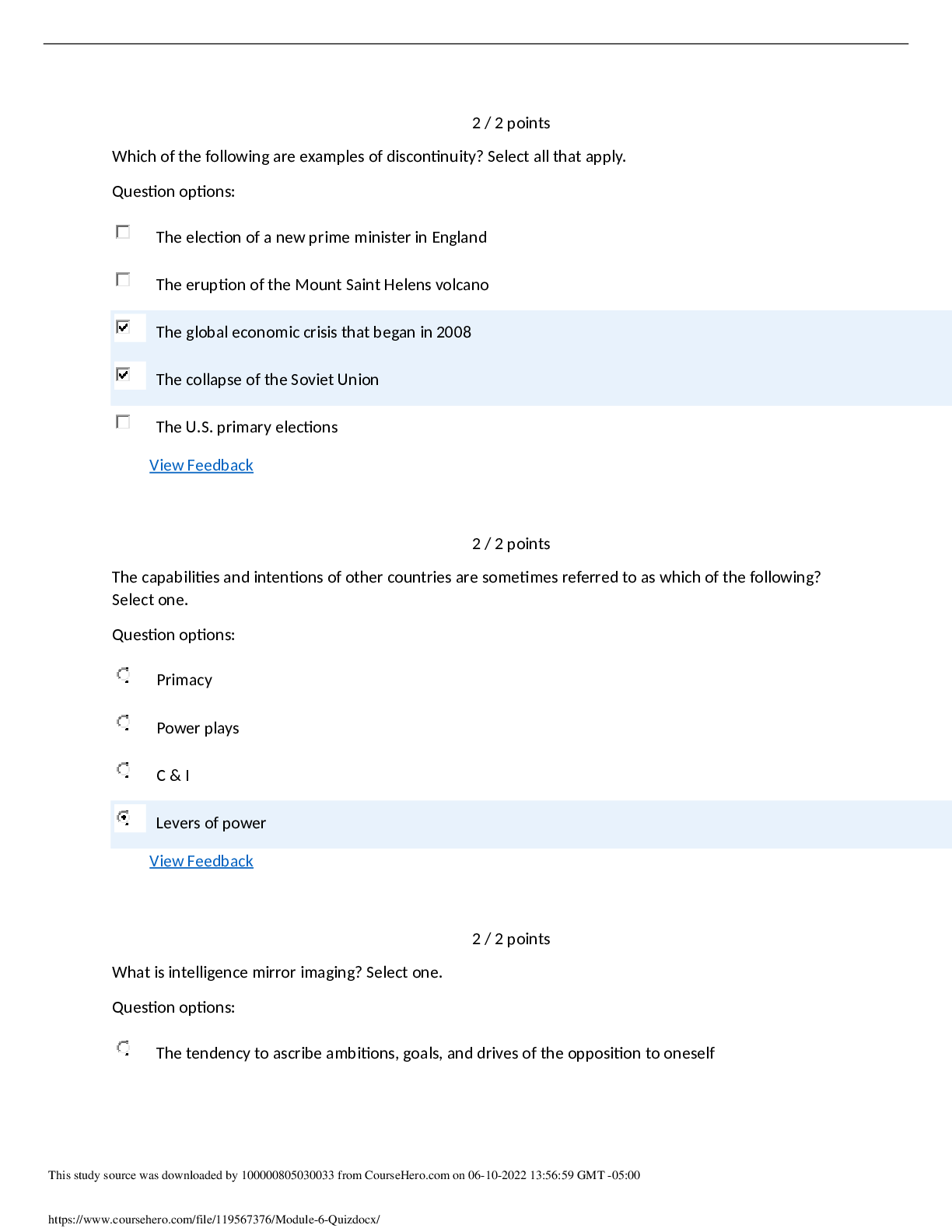 Preview image of CJ 350 Module 6 Quiz. document