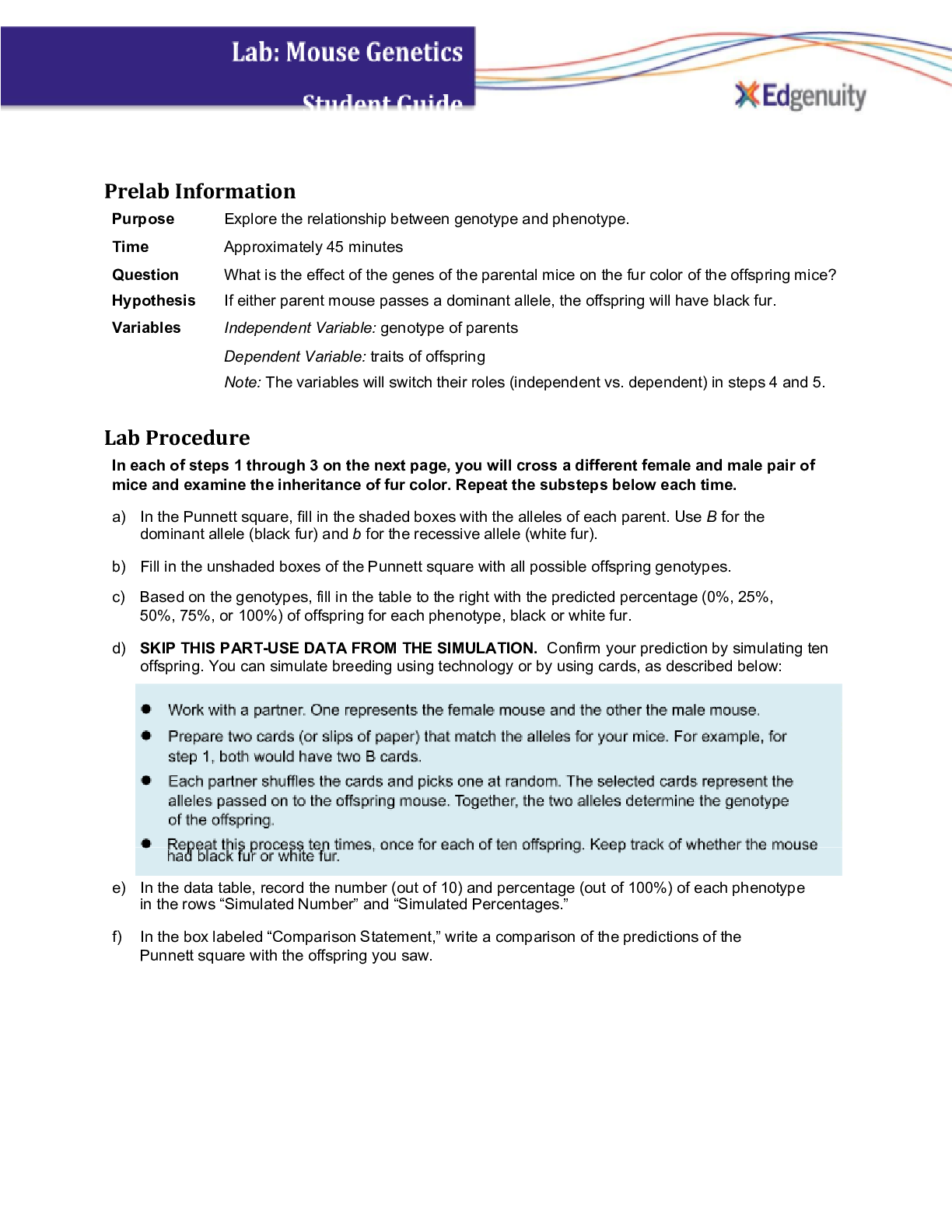 Preview image for Fayette County High School-HIST AP US ORY_Mouse Genetics (one trait)- Sarai Johnson-REVIEWED BY EXPERTS