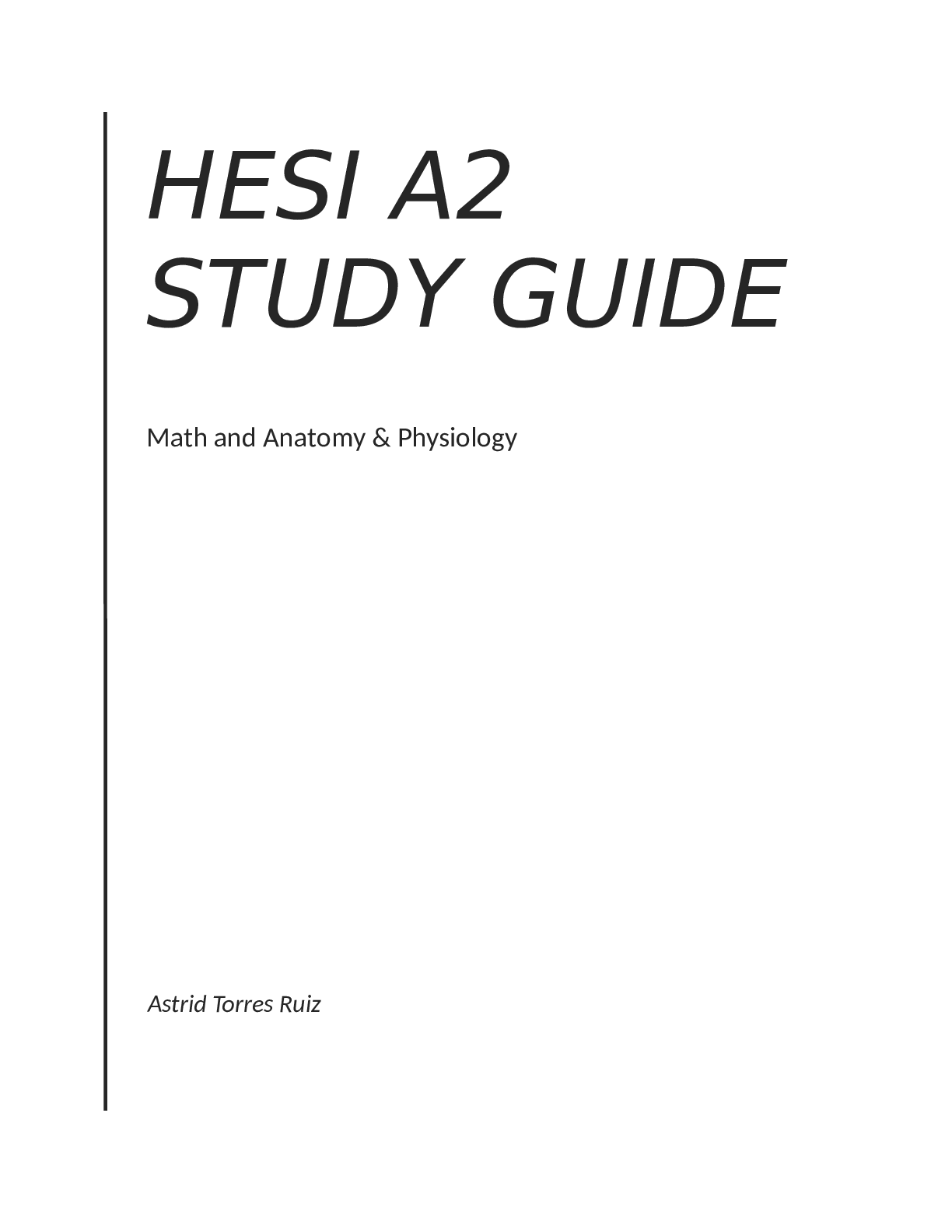 Preview image for HESI A2  STUDY GUIDE Math and Anatomy & Physiology