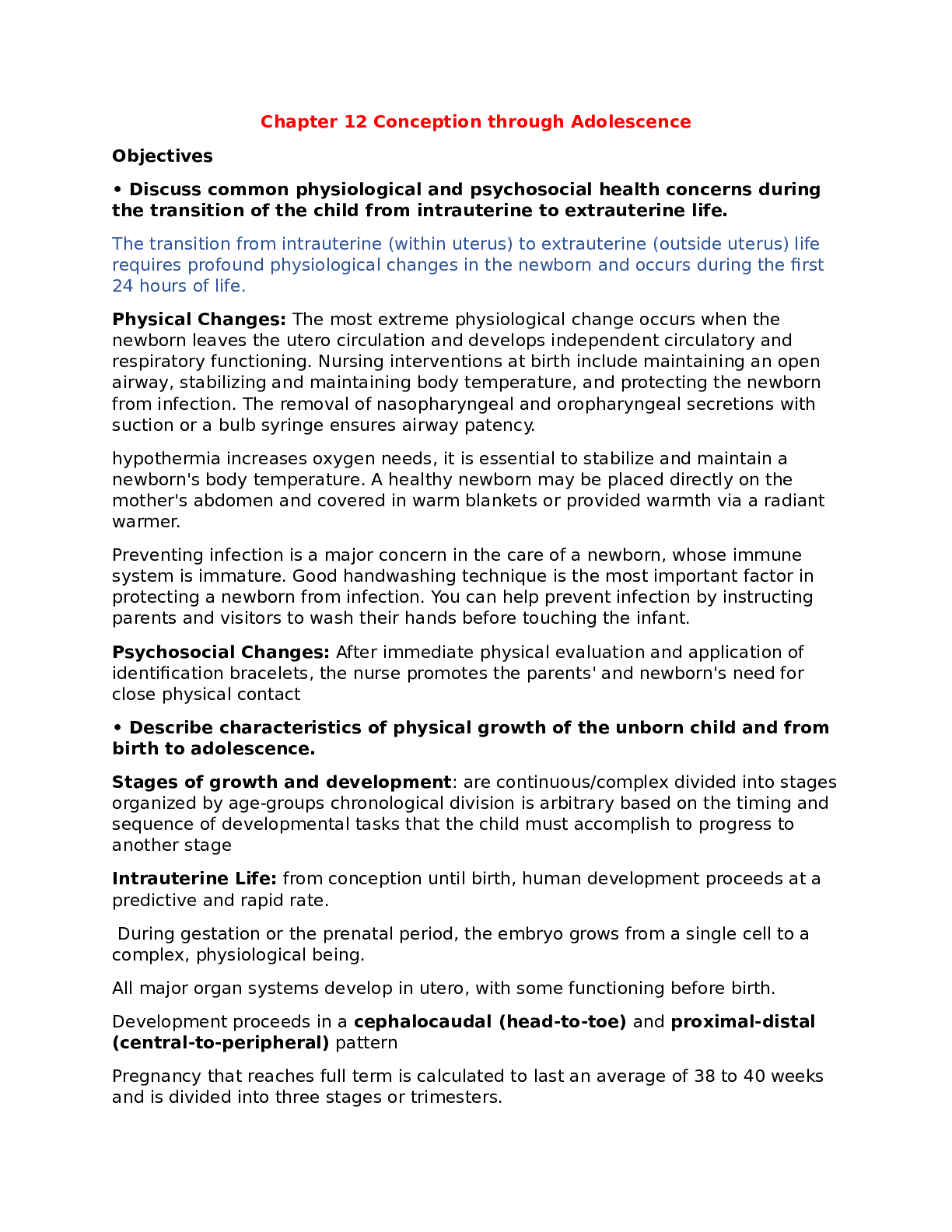 Preview image for LATEST 2021 N250 Study Guide Test #2-3. Conception through Adolescence