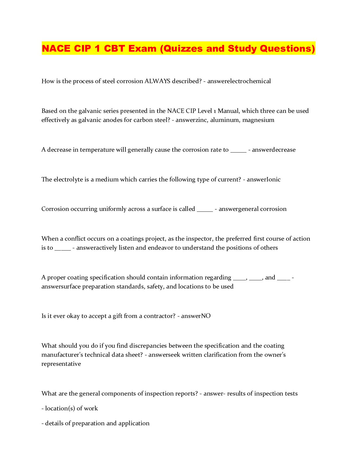 NACE CIP 1 CBT Exam (Quizzes and Study Questions) - Scholarfriends