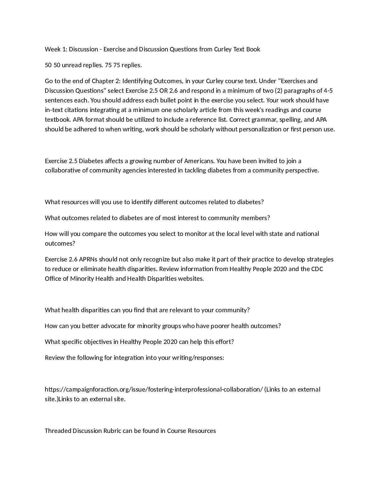 Preview image for NR 503 Week 1  - Latest Discussion Graded A