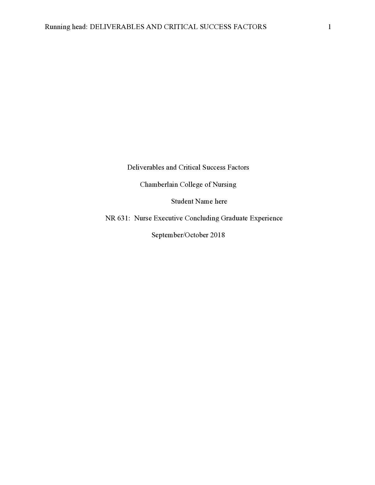 Preview image for NR 631 WEEK 5 DELIVERABLES AND CRITICAL SUCCESS FACTORS