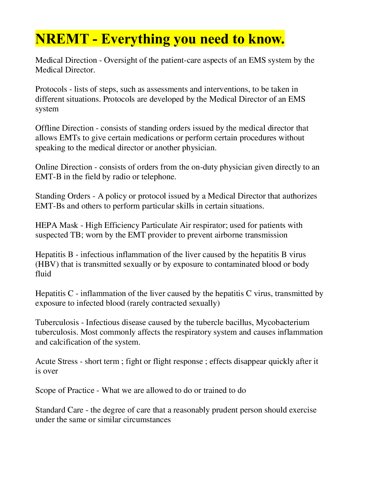 NREMT National Registry of Emergency Medical Technicians