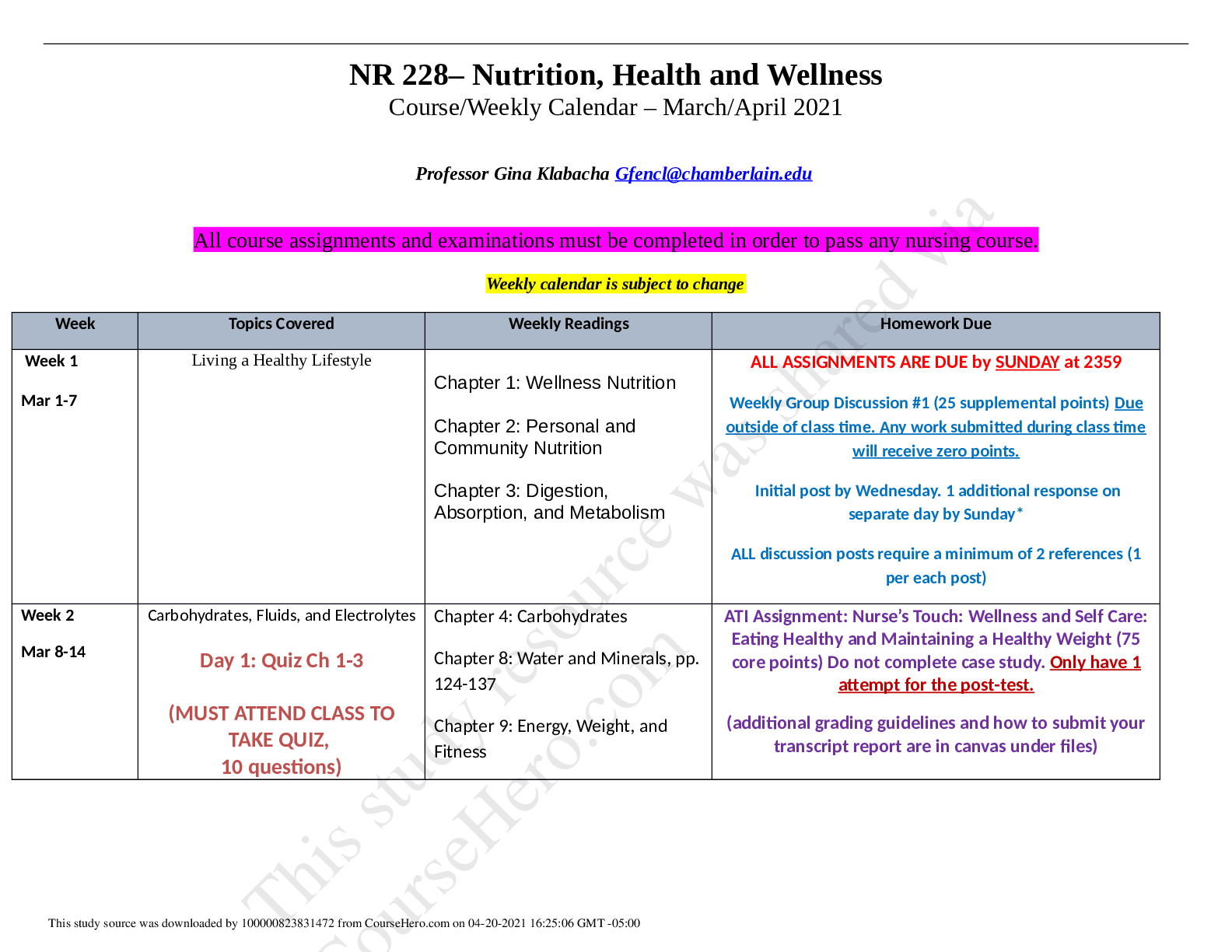 Preview image for Triton College - PATHO 283 NR 228 Course Calendar (Mar-April 2021)
