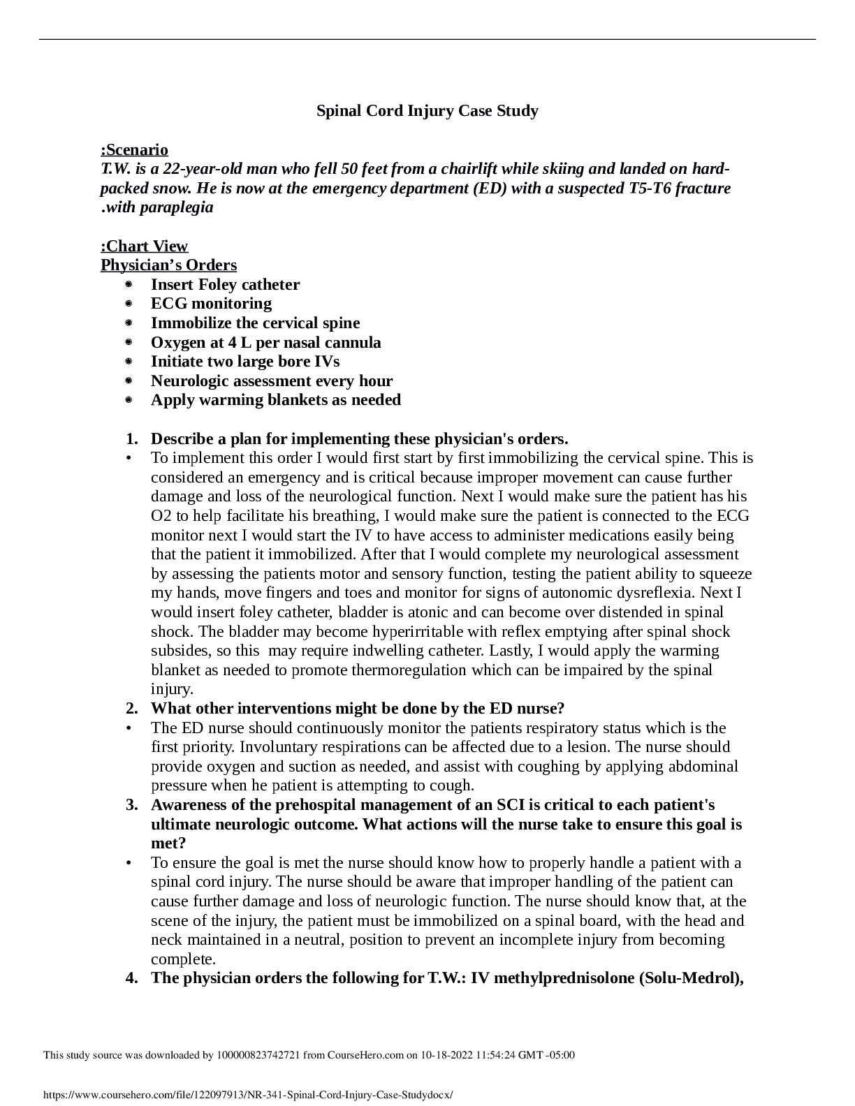 Preview image for Spinal Cord Injury Case Study