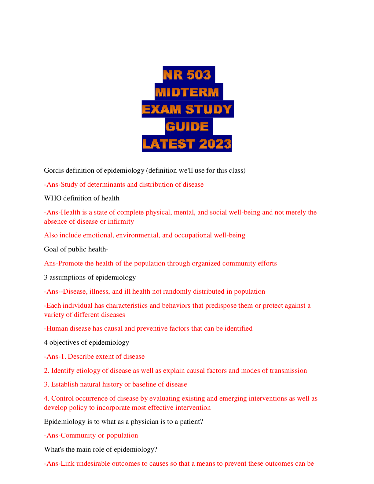 NR 503 MIDTERM EXAM STUDY GUIDE LATEST 2023 - Scholarfriends