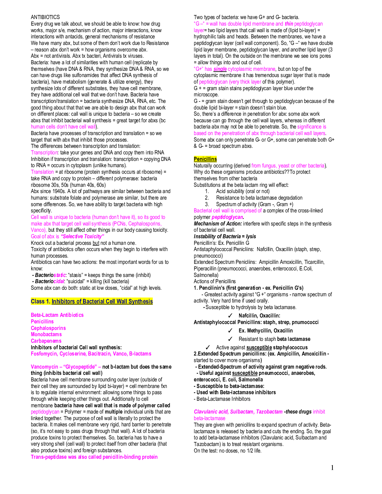 NUR 601 Antibiotics Study Guide Questions and Answers with Explanations ...