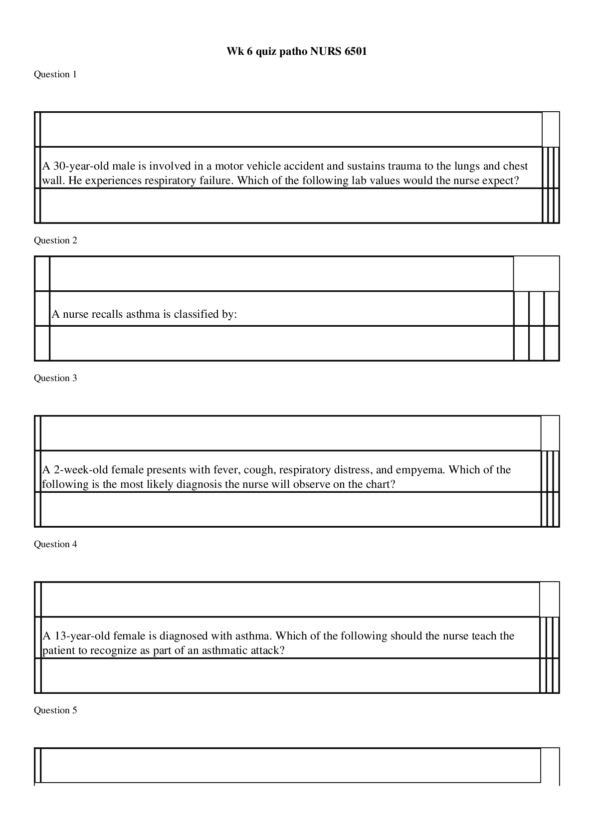 Preview image of URS 6051 Week 6 Quiz document