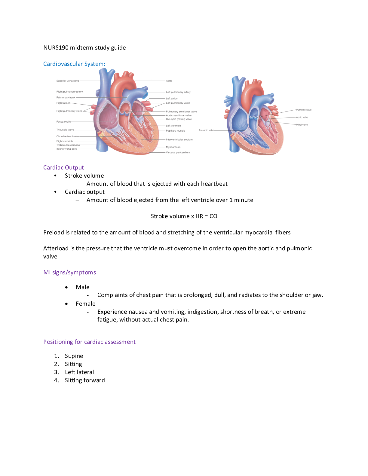 Preview image for NURS190 Midterm Study Guide