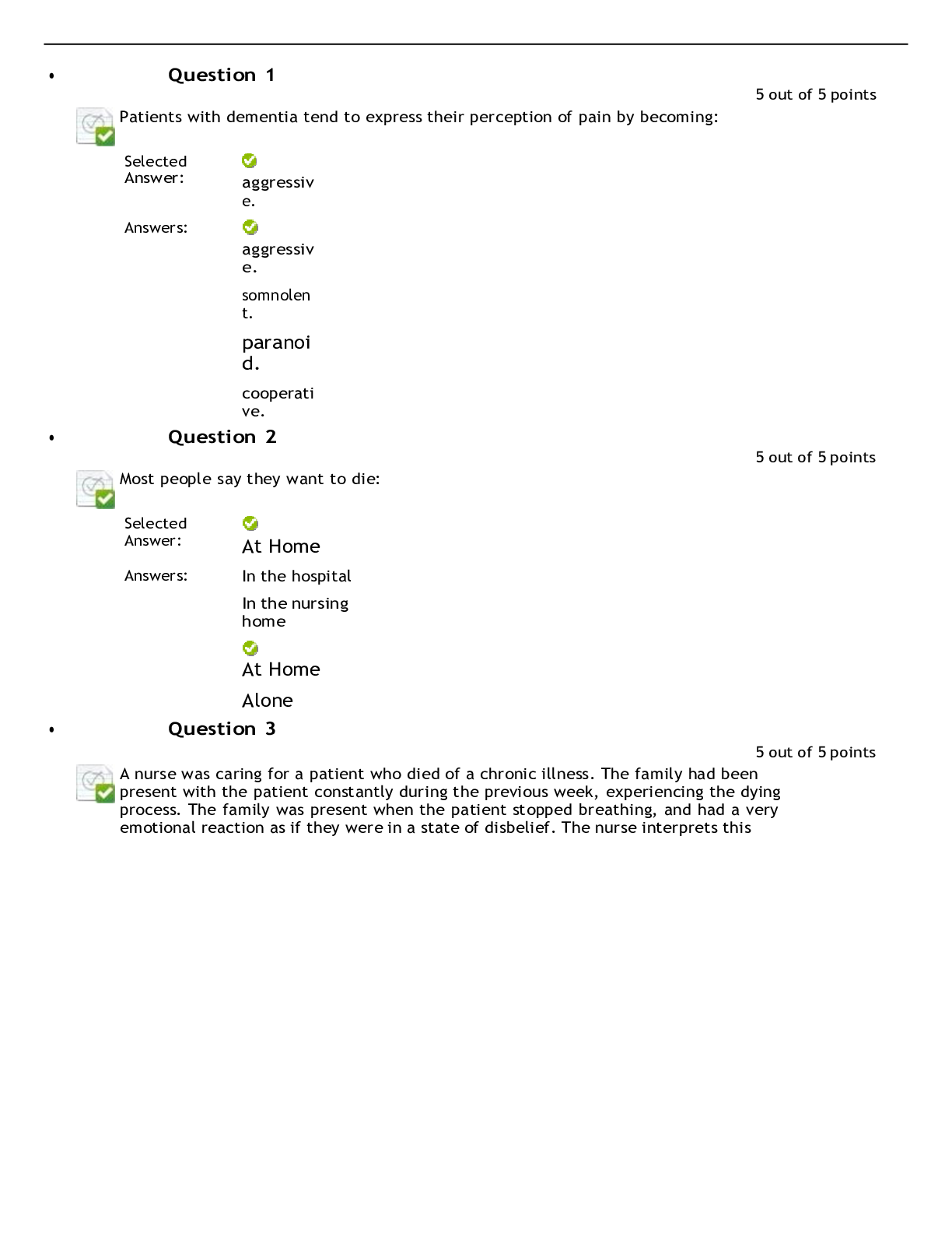 Preview image of NURS 3325 Quiz 5 document