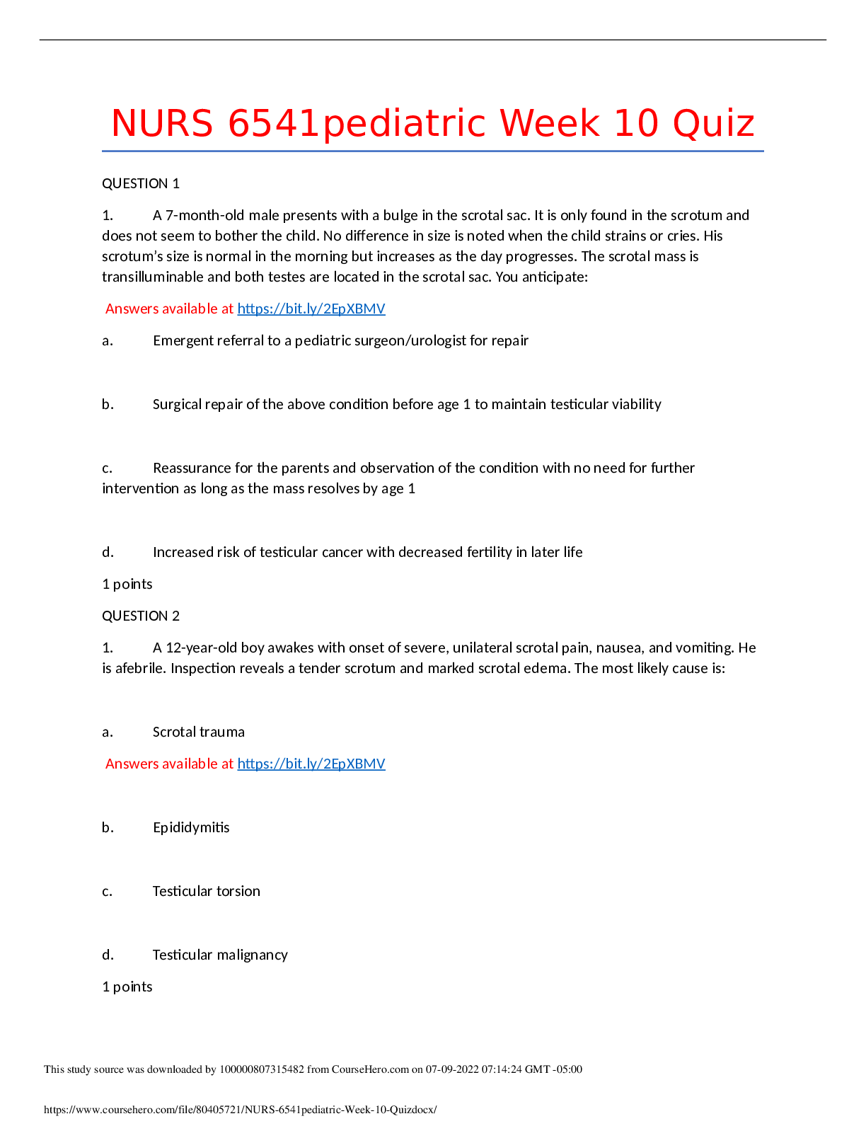Preview image of NURS 6541 Week 10 Quiz/COMPLETED ASIGNMENT/RATED A document