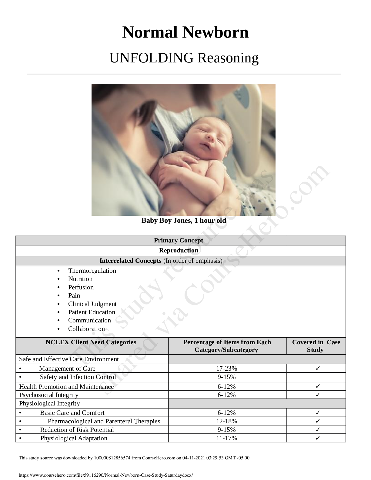 Preview of Baby Boy Jones _ Normal_Newborn_UNFOLDING Reasoning | NURS 281 Normal_Newborn_Case_Study_2