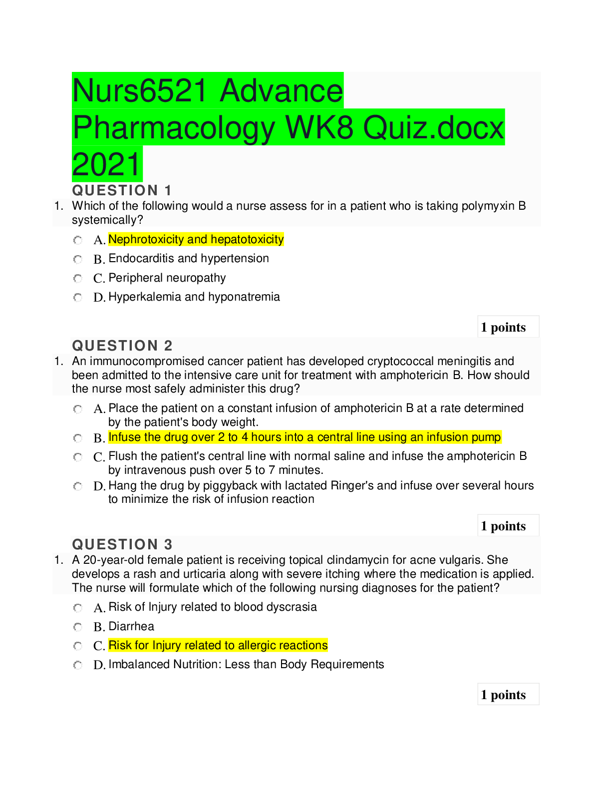 Preview of Nurs6521 Advance Pharmacology WK8 Quiz.docx 2021