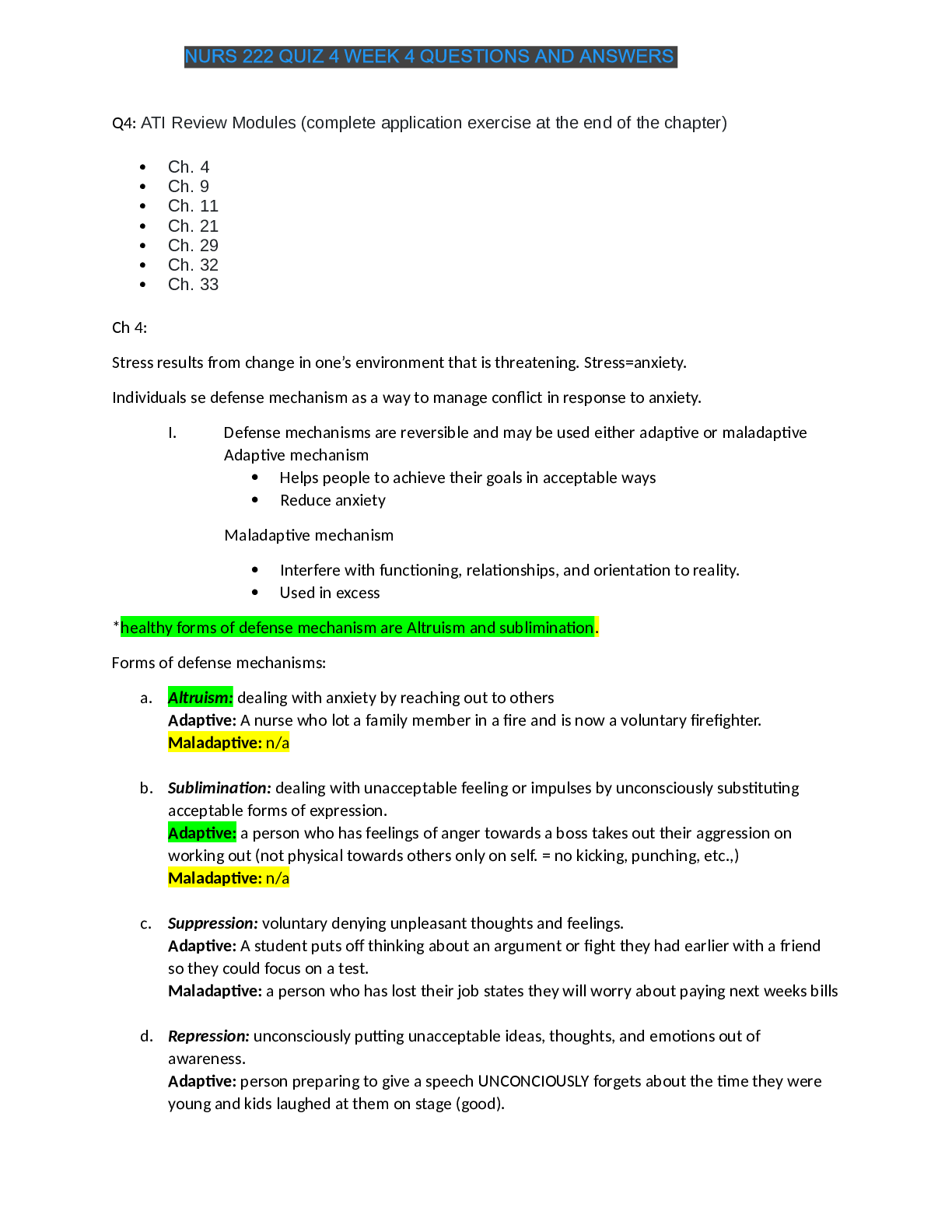 Preview image for NURS 222 QUIZ 4 WEEK 4 QUESTIONS AND ANSWERS