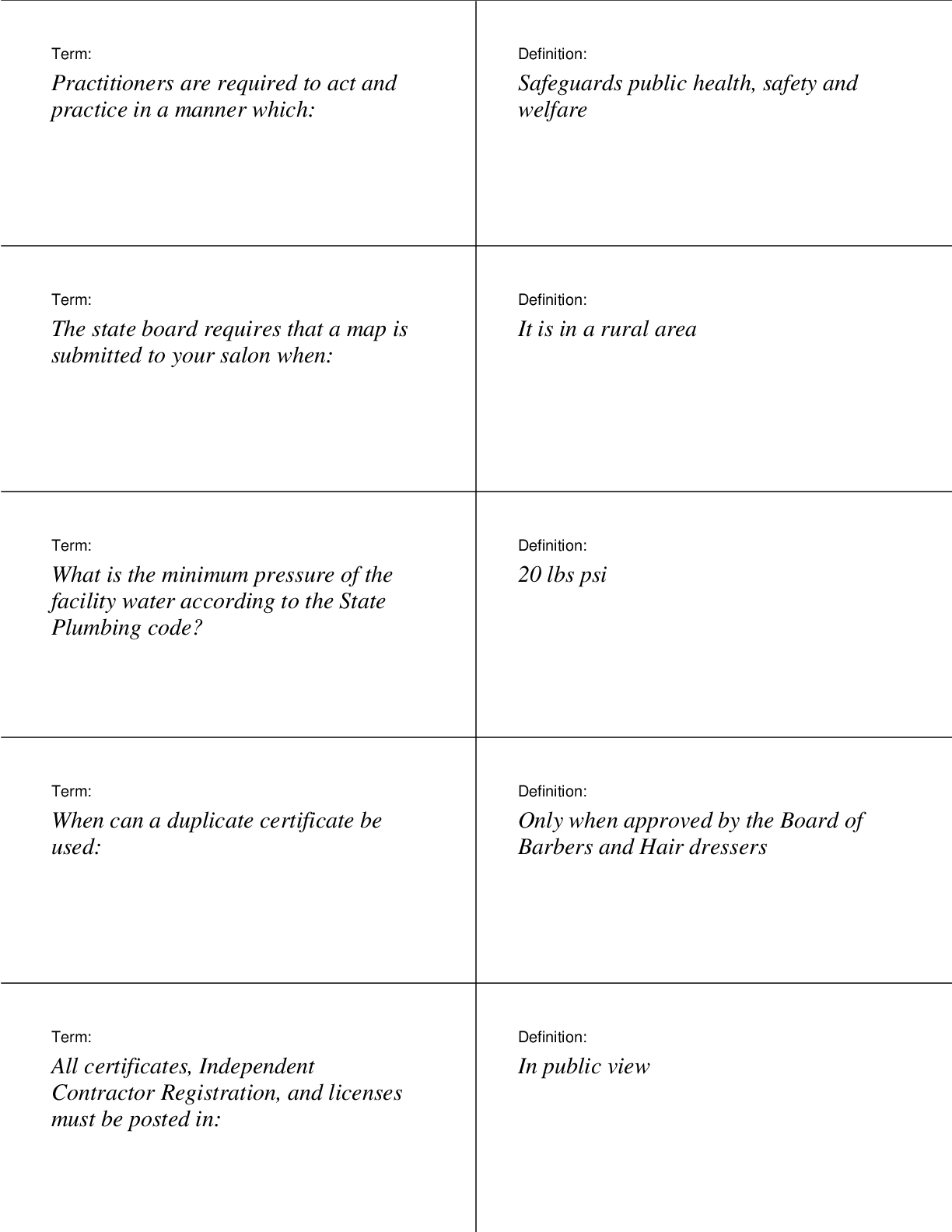 Preview image for Oregon State Law Practice Test - Cosmetology