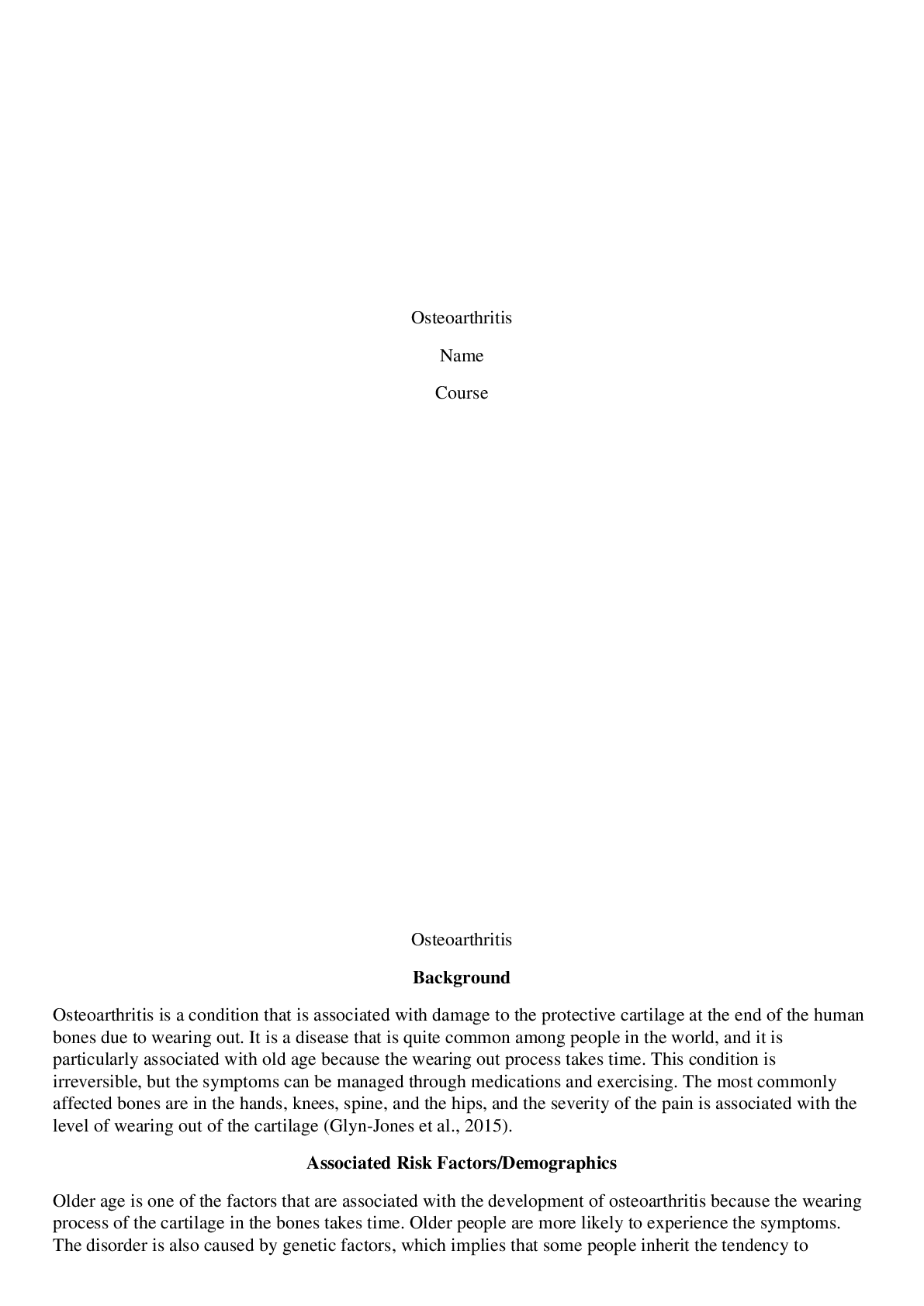 Preview image for Osteoarthritis